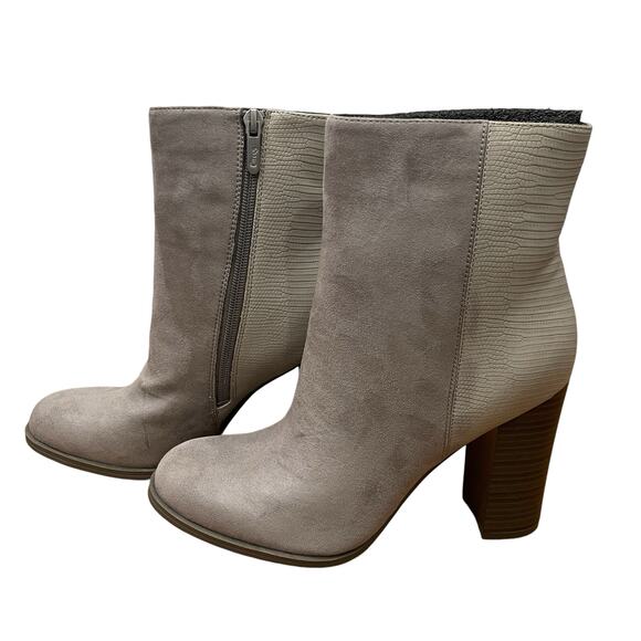 Circus by Sam Edelman Rollins Grey Croc Embossed Suede Bootie Size 8.5 - Picture 7 of 14